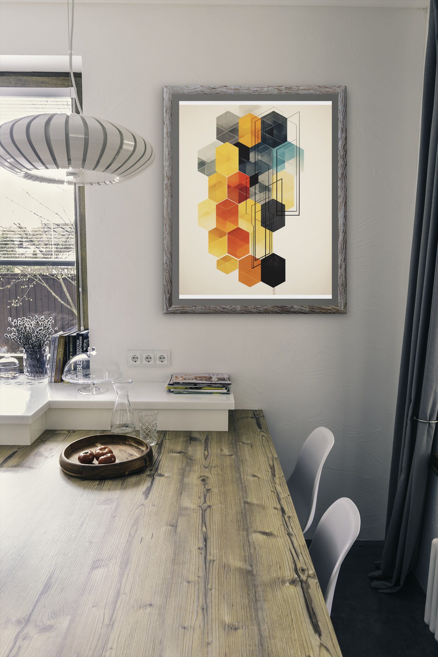 Honeycomb Style Colorful Abstract Wall Art Design