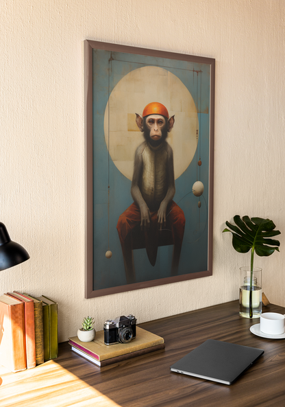 Tired Monkey Wall Art Design