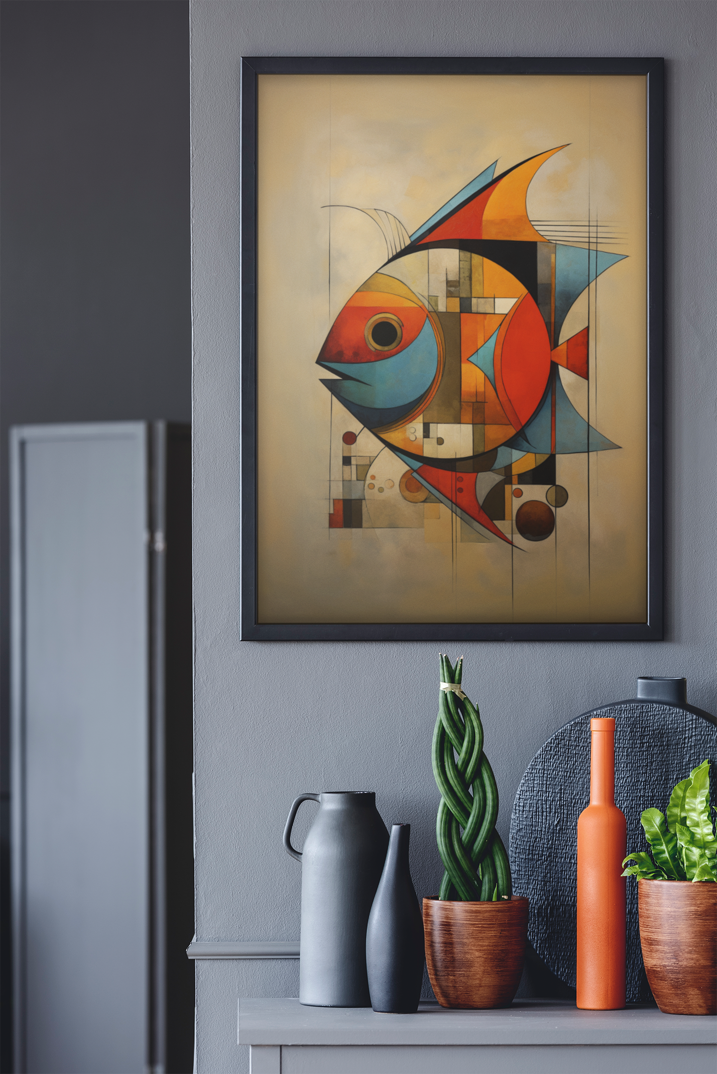 Abstract Fish Design Wall Art