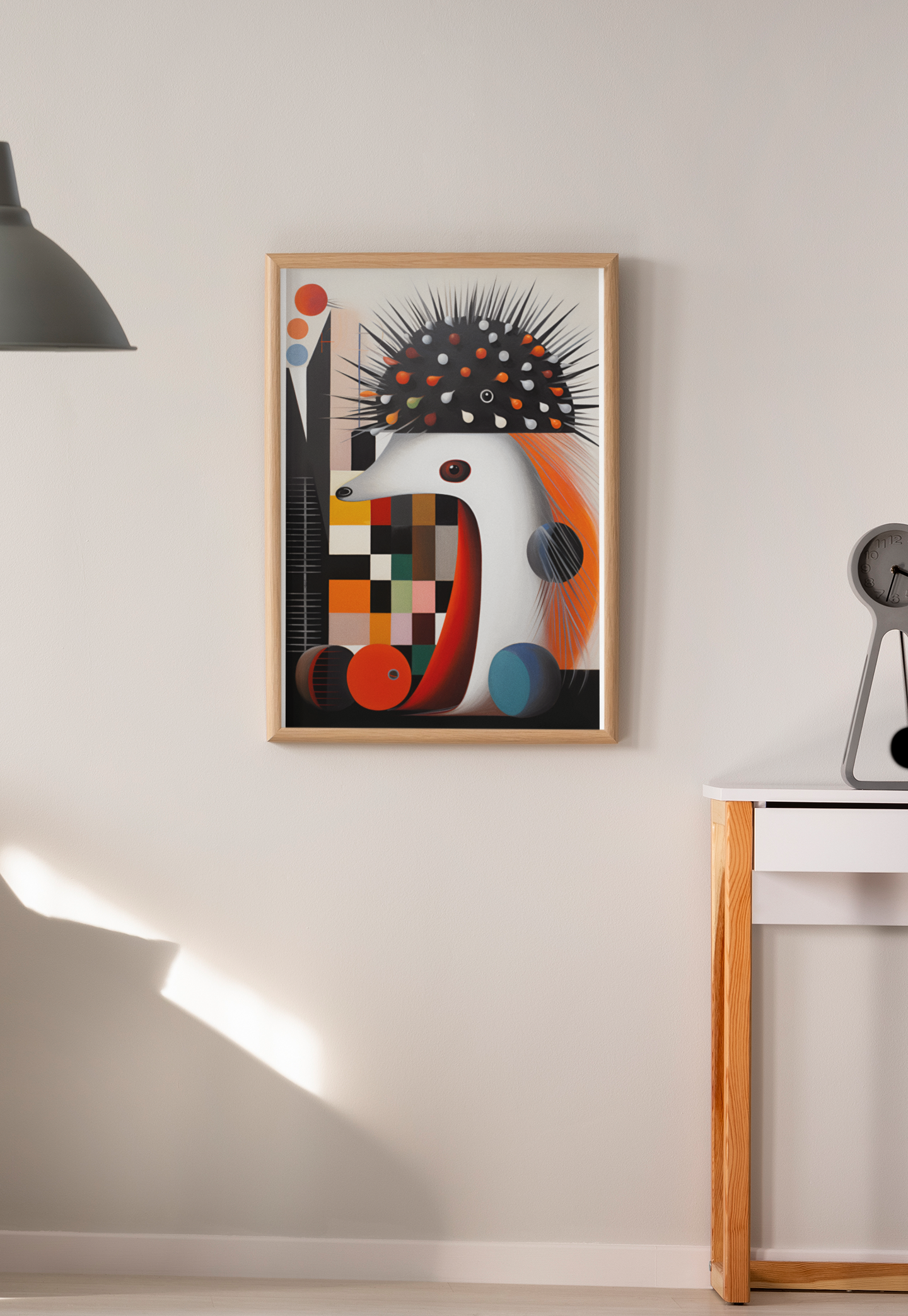 Abstract Geometric Porcupine Wall Art Design