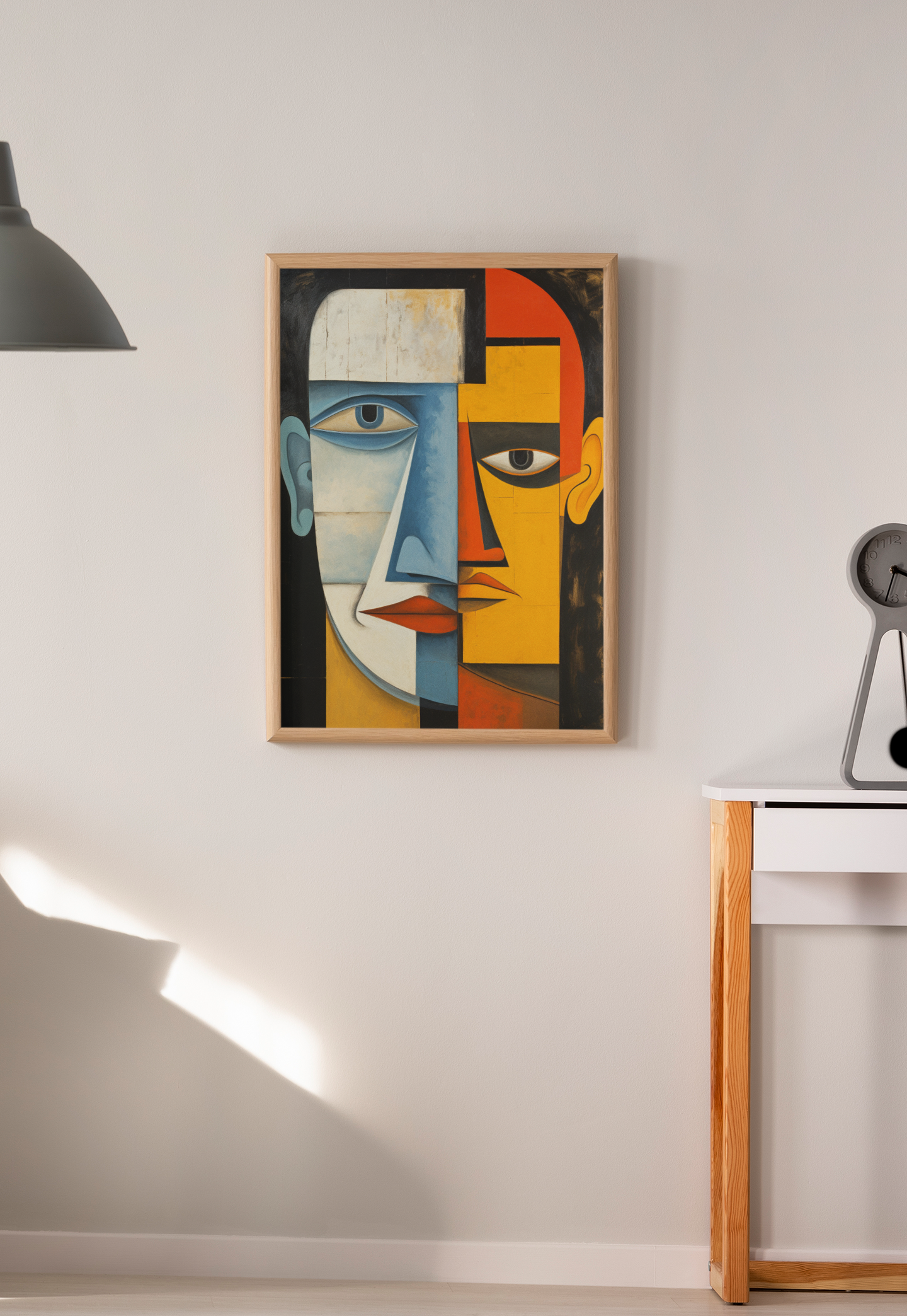 Two Half Man Faces Abstract Wall Decor