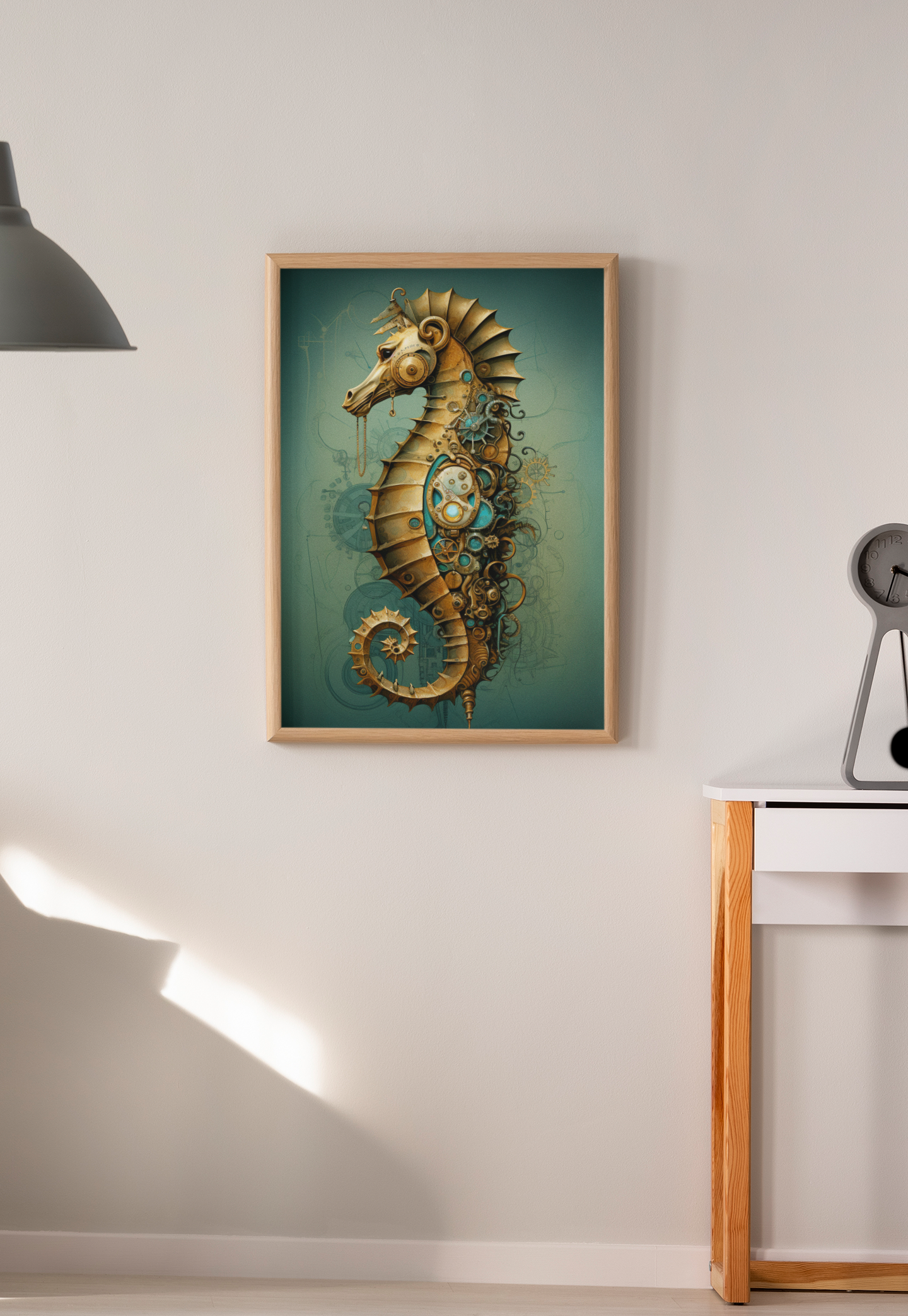 Steam Punk Style Sea Horse Wall Art