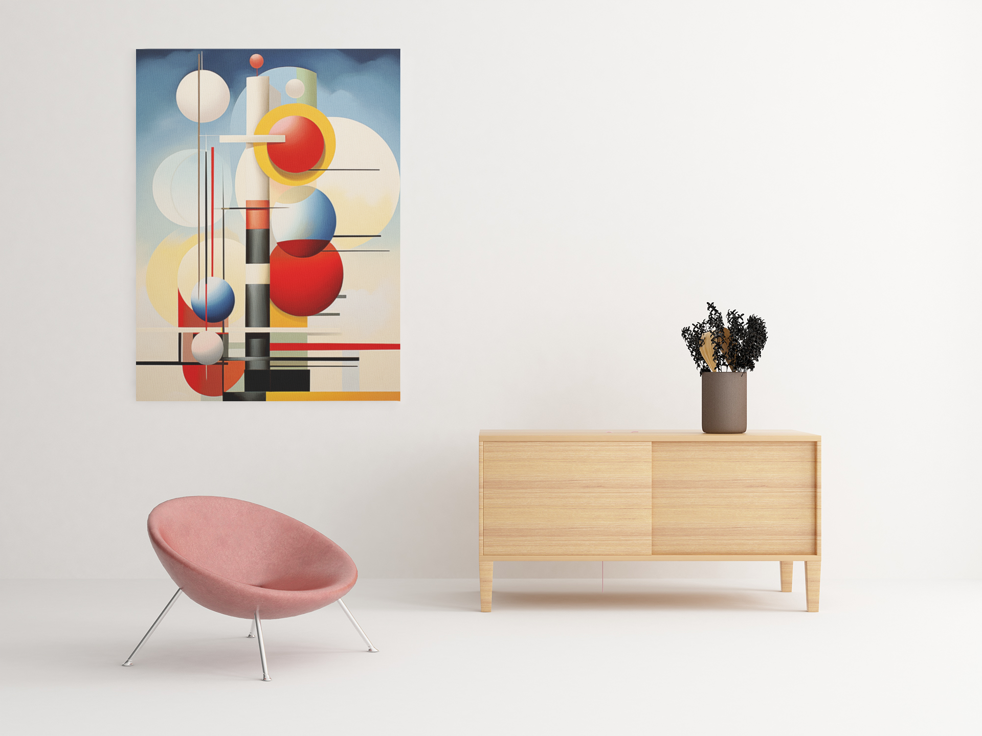 Bauhaus Bubble Lighthouse Abstract Wall Art Design