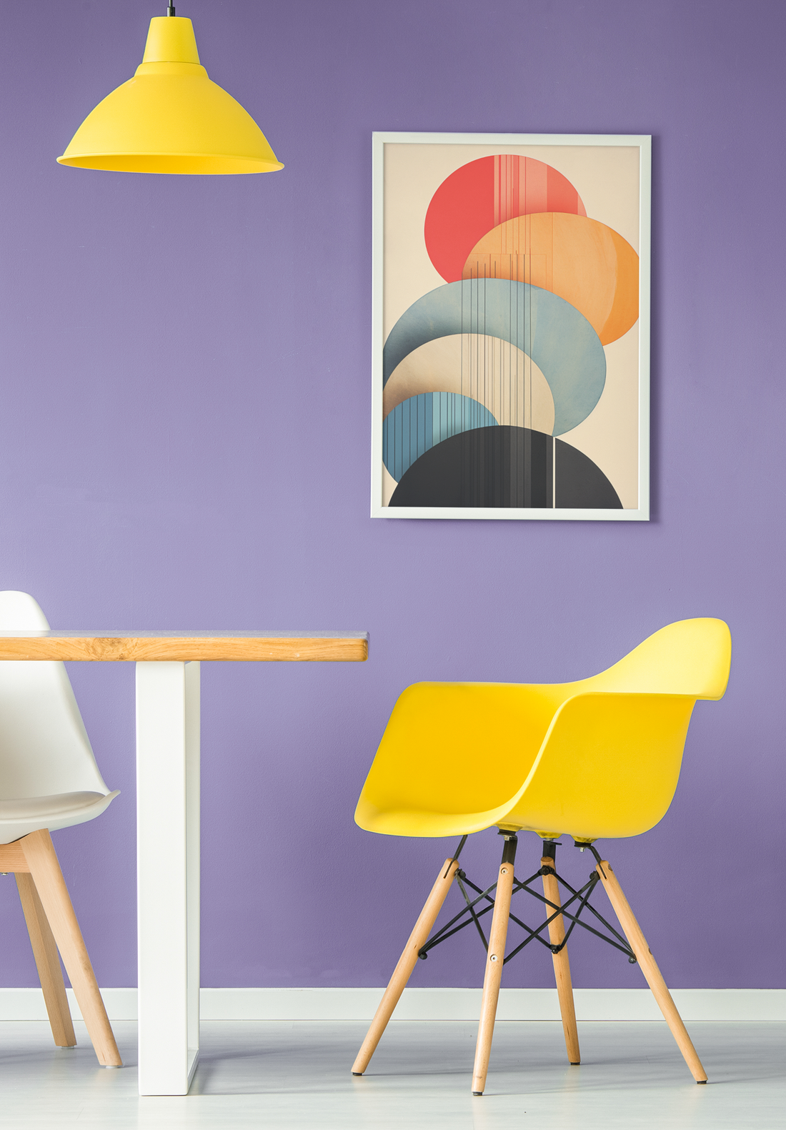 Abstract Wall Art With Colorful Oval Shapes