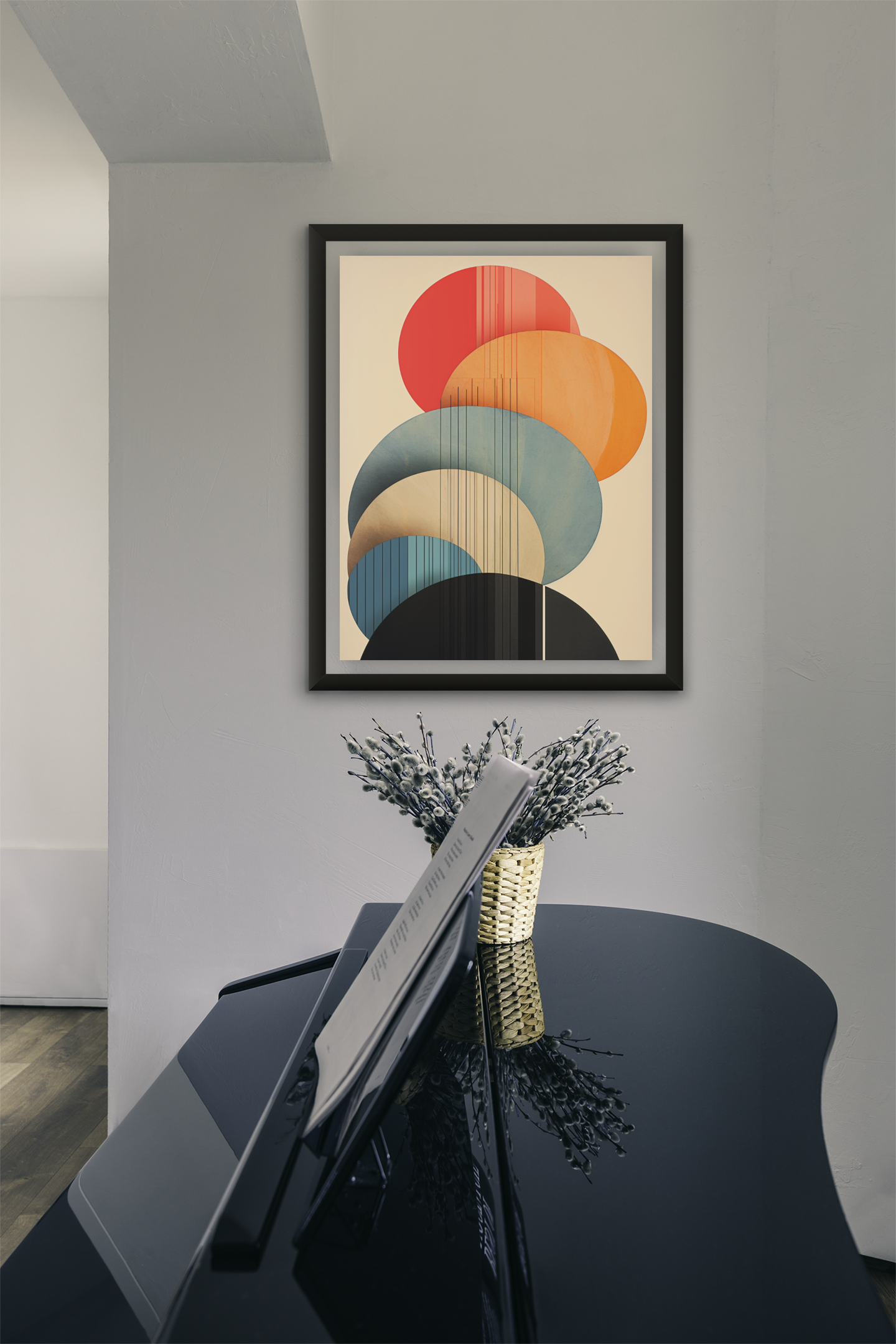 Abstract Wall Art With Colorful Oval Shapes