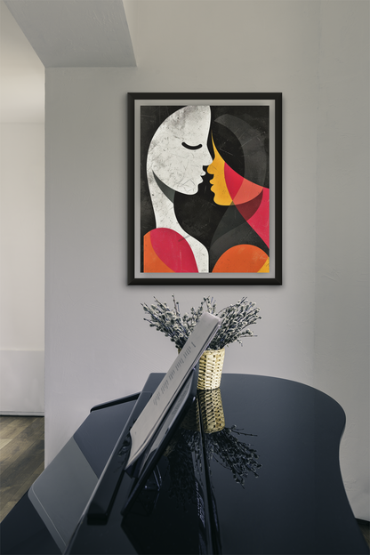 Abstract Loving Kiss Wall Art