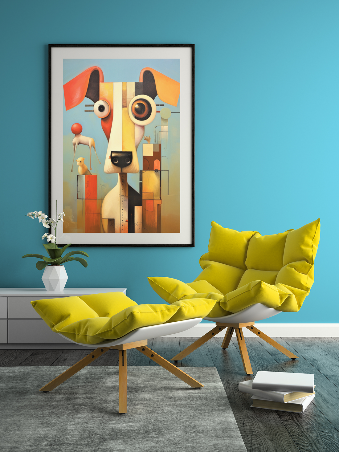 Absurd Style Abstract Dog Wall Art