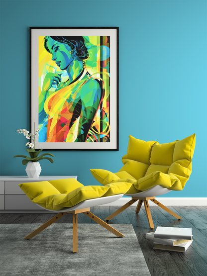 Green Absinthe Dreams Girl Wall Art