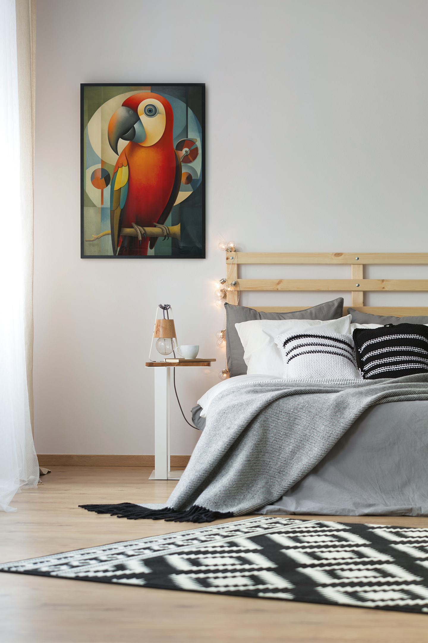 Ara Parrot Abstract Wall Art Design