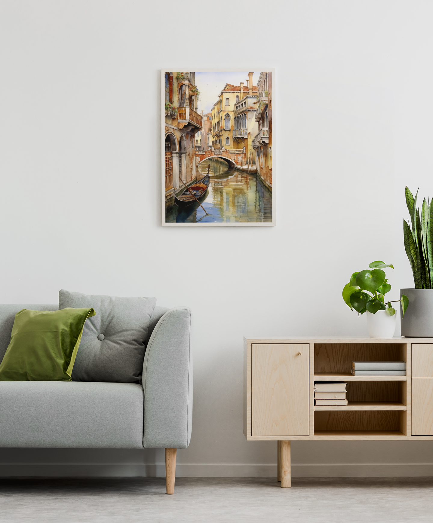 Long Boat Gondola of Venice Scene Wall Art Design