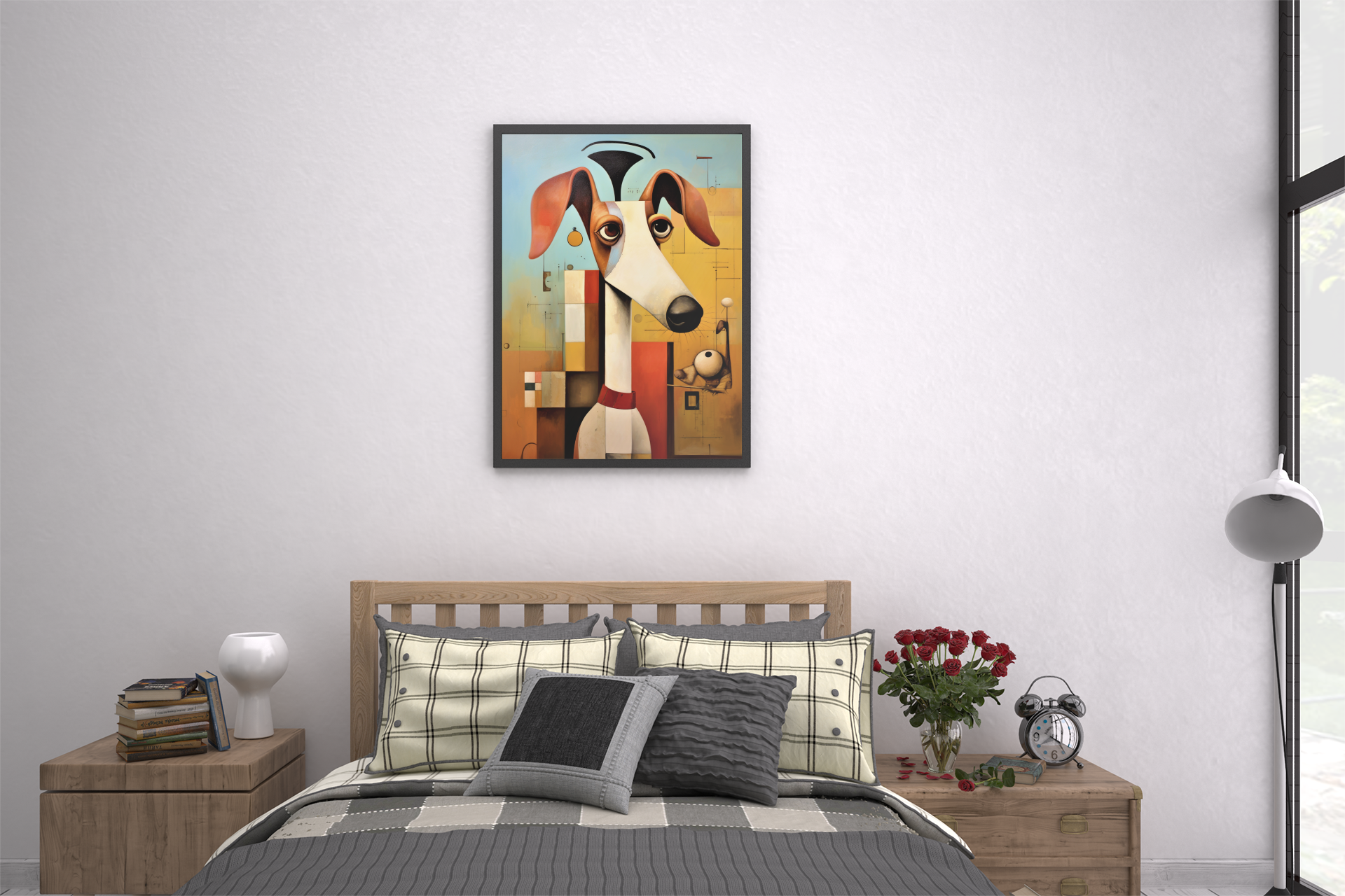 Strange Whismical Whippet Dog Wall Art