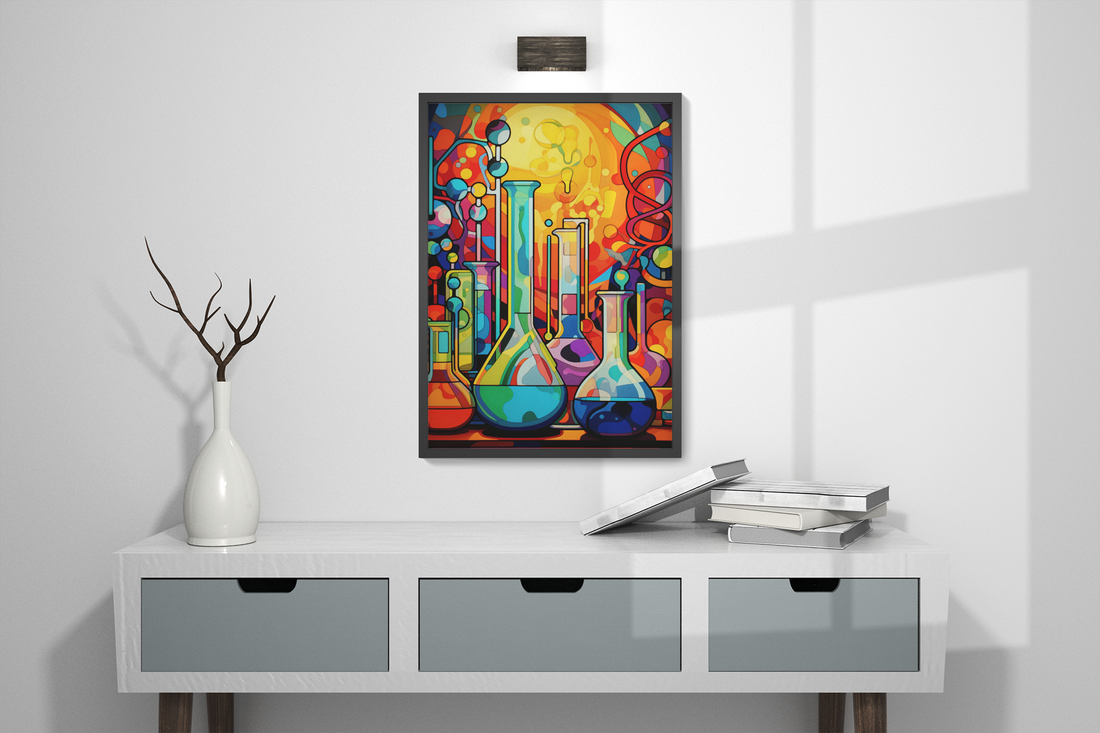 Color Chemistry Labware Wall Art Design