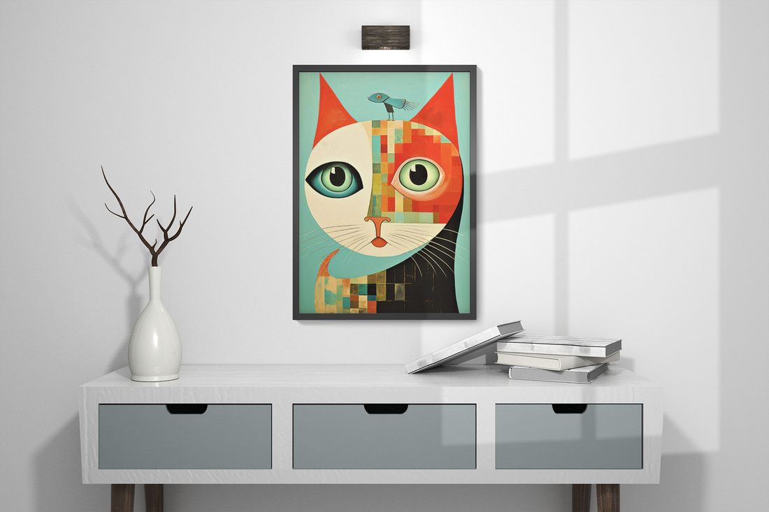 Funny Cat With a Strange Thing On Its Head Wall Art