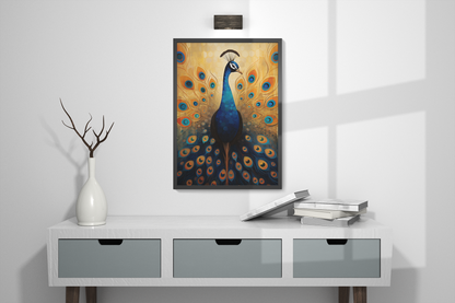 Majestic Abstract Peacock Wall Art