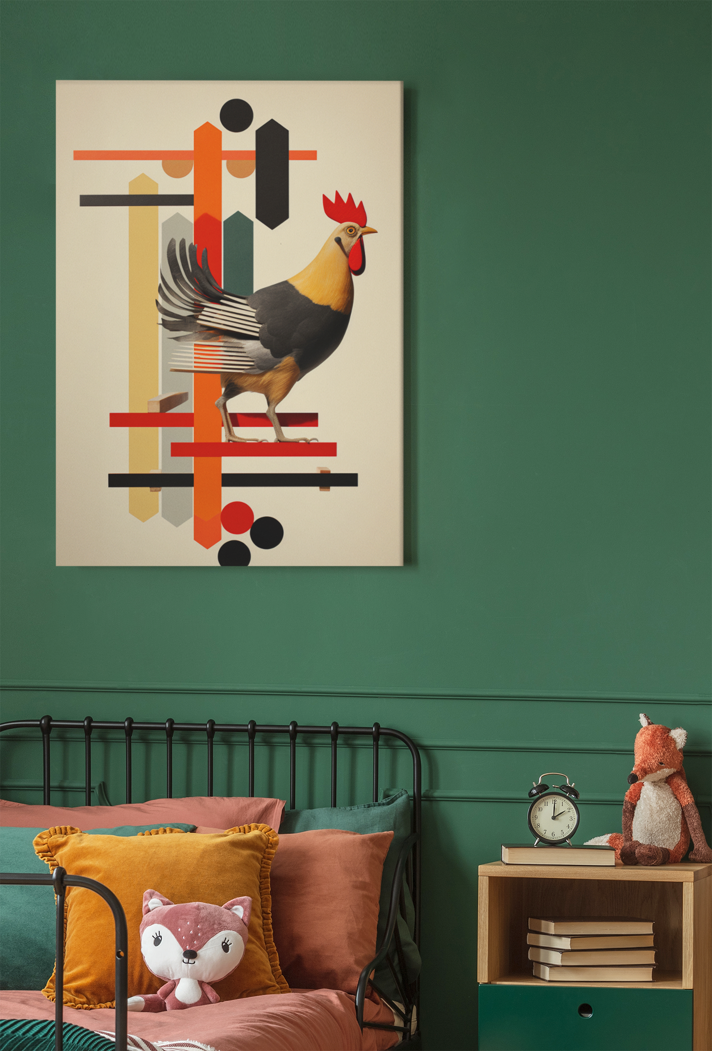 Abstract Rooster Art Wall Decor