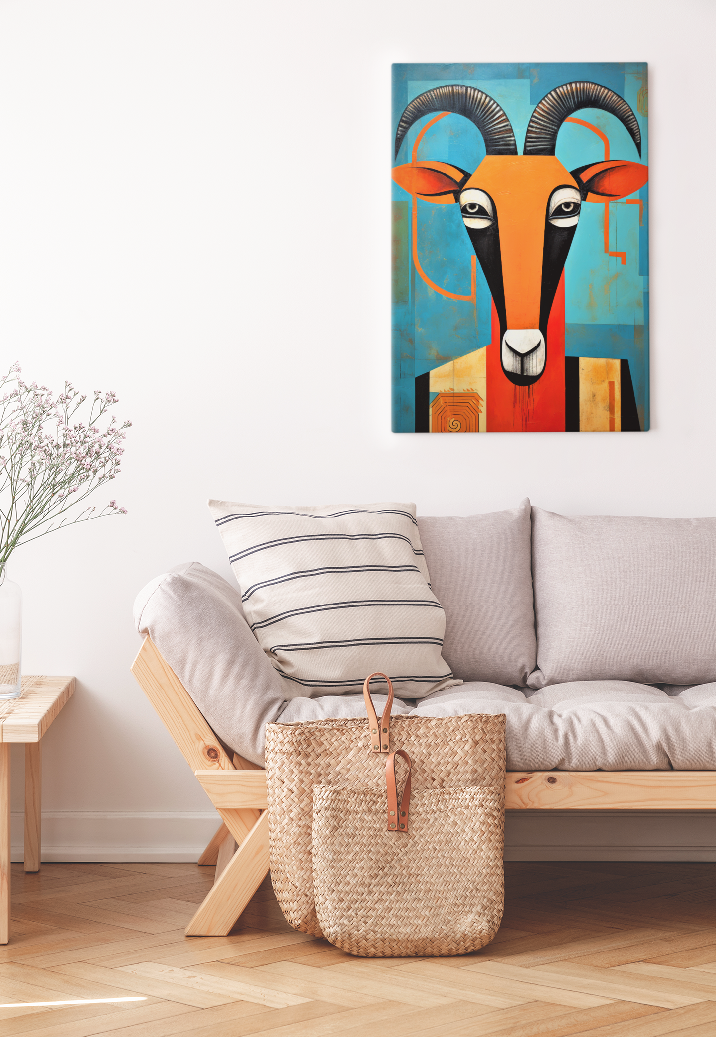 African Gazelle Goat Abstract Wall Art