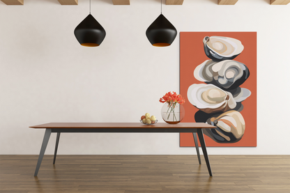 Abstract Oysters Kitchen Wall Art Design