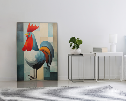 Minimal Abstract Rooster Wall Decor