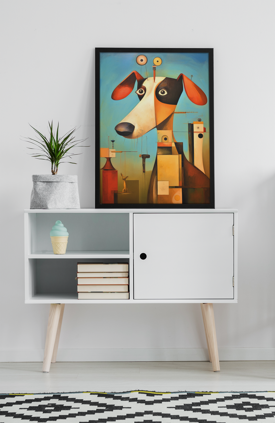 Whismical Abstract Whippet Dog Wall Art