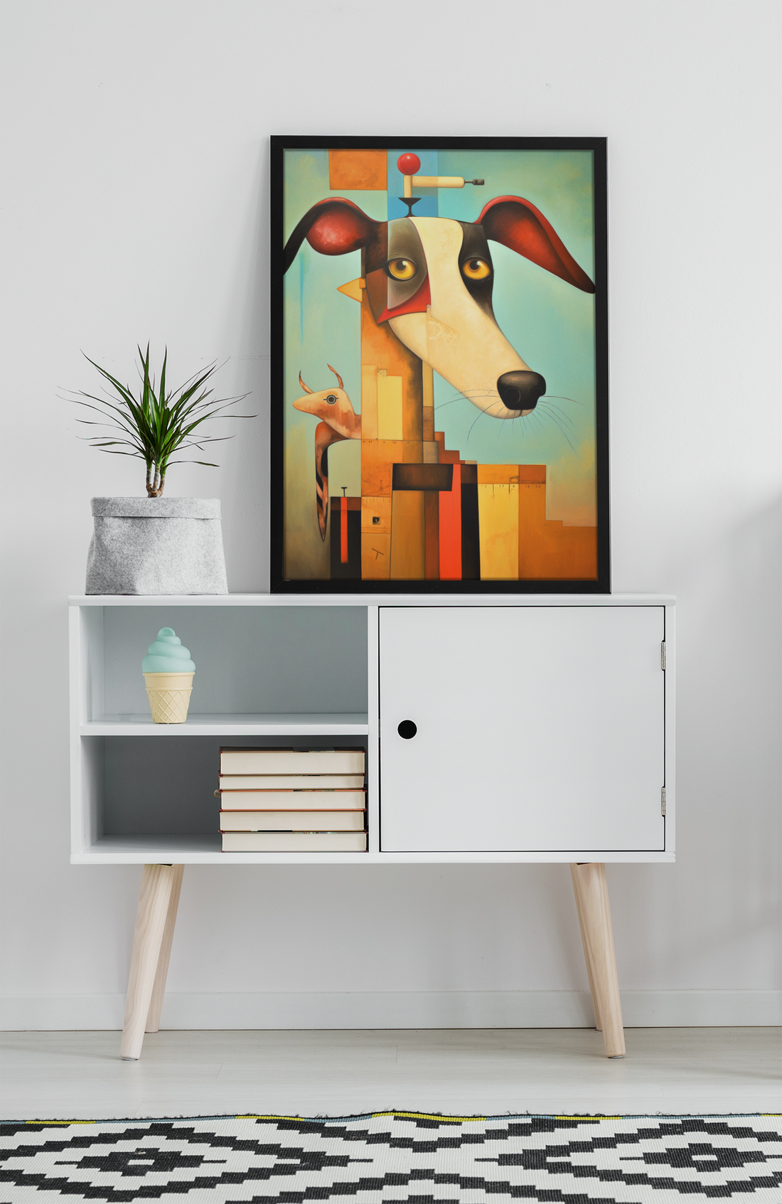 Abstract Whippet Dog Wall Art