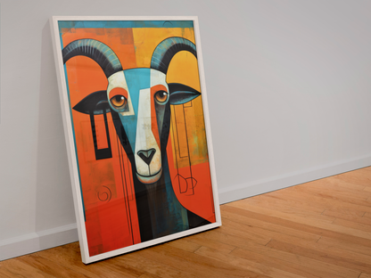 Square Earing Abstract Goat Wall Art