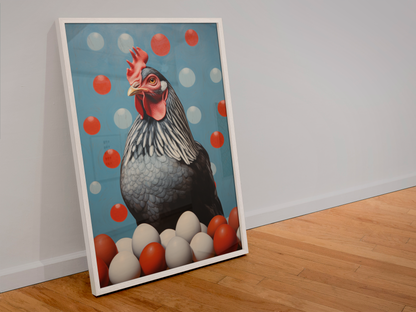 Hen with eggs Wall Art