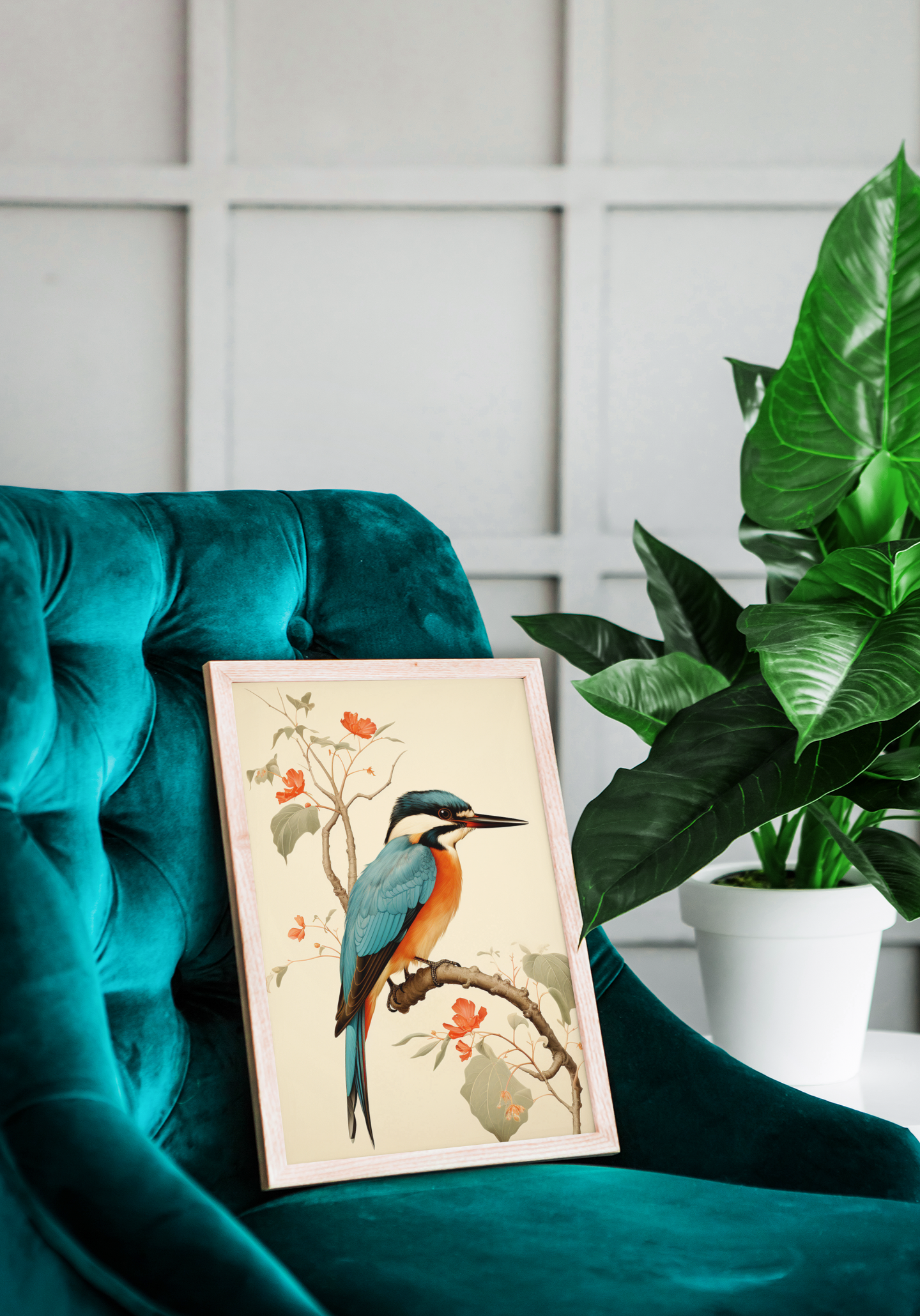 Japanese Style Kingfisher Wall Art