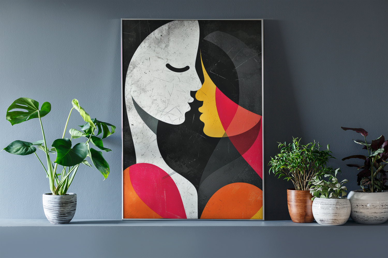 Abstract Loving Kiss Wall Art