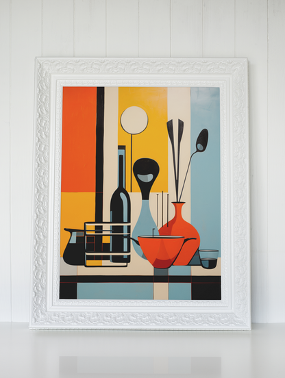 Bauhaus Style Kitchen Wall Art Design