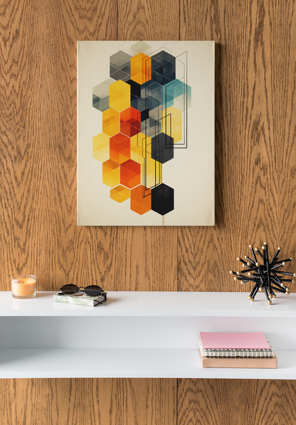 Honeycomb Style Colorful Abstract Wall Art Design